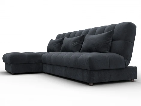 Диван угловой Лига-116 НПБ угол левый (ДСП,ЛДСП,Велюр/Темно-серый) Лига Диванов 136950L