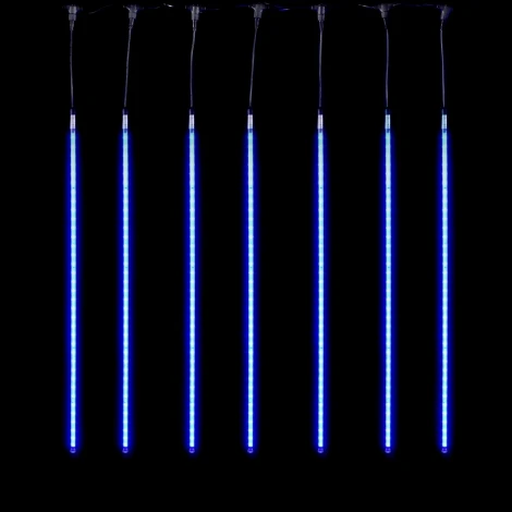 Гирлянда Тающие Сосульки 10шт по 80см, 24В, 720 Синих Светодиодов, Провод Черный ПВХ, IP55
