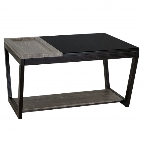 Стол журнальный BeautyStyle 31 дуб шоле графит/венге/стекло черное Mebelik 009462