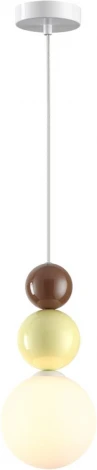 Подвесной светильник Lumion Bonbones 6557/1 белый/белый, коричневый, персиковый/металл/металл, стекло G9 1*20W 220V (на проводе, шарики)