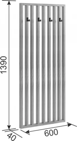 Прихожая "Бери К6" (2000х350х1900), цвет дуб крафт золотой/белое дерево Mebelson (арт.ПК06Бери.2563)