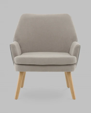 Кресло Харви серый с серой экокожей деревянные ножки Stool Group арт.УТ000040121