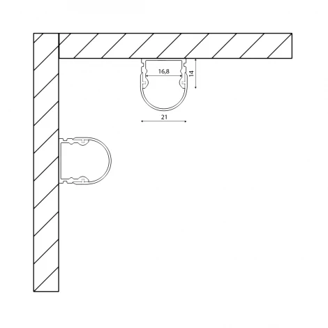 Профиль для светодиодной ленты SF-2121-RD SWG