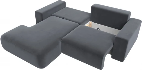 Диван угловой Лига-036 НПБ Классик левый угол (Серый/Велюр) Лига Диванов арт.121378L