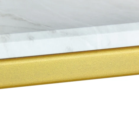 Стол журнальный МеталлАрт М002 белый мрамор/золото Mebelik 009486