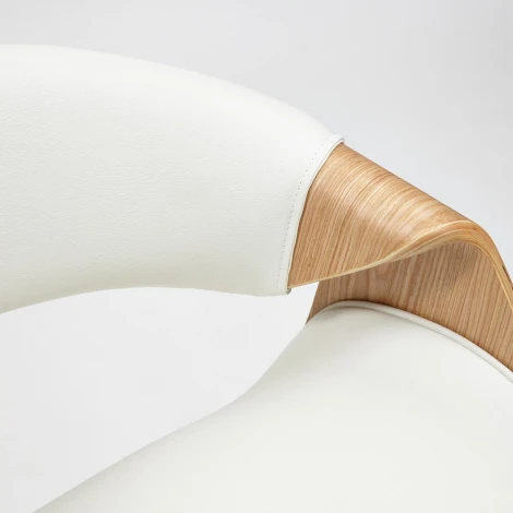 Кресло BEND натуральный, кож/зам белый