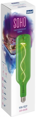 Лампочка светодиодная Uniel LED-SF21-5W/SOHO/E27/CW GREEN GLS77GR