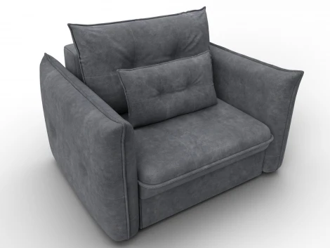 Кресло Лига-100 НПБ (ДСП,Фанера,Велюр/Темно-серый) Лига Диванов 136992