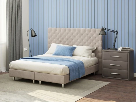 PROxSON Кровать Paris Boxspring Lift (Ткань: Велюр Monopoly Миндаль (111)) 80x200