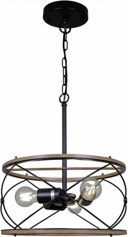 Подвесной светильник ILLUMICO IL1008-3P-05 BK WOOD (220V, на цепи)