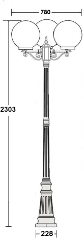 Наземный фонарь Oasis Light L 88209LB Bl (220V, фонарь, шар, IP44)