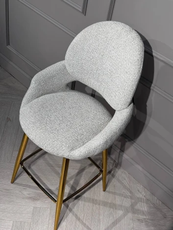 Стул барный IST-CASA Виола BS1241-WT, 55х46х105 см, белый крем/золото