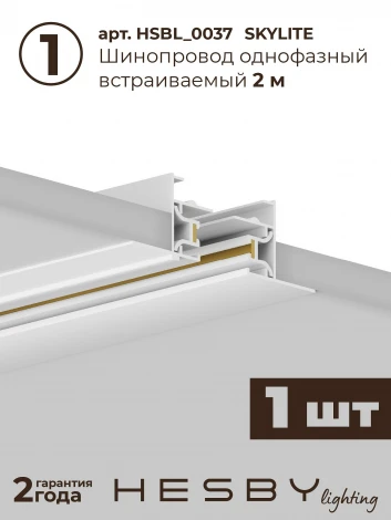 Трековая система в сборе однофазная встраиваемая 220V 30W Hesby Lighting Skylite №9 HSBL_kompl_S009_VI2W4K