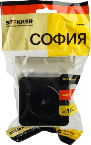 ТВ-розетка (черный) Stekker София 49311