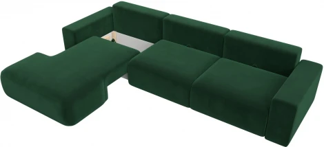 Диван угловой Лига-036 НПБ Классик Лонг левый угол (Зеленый/Велюр) Лига Диванов арт.121393L