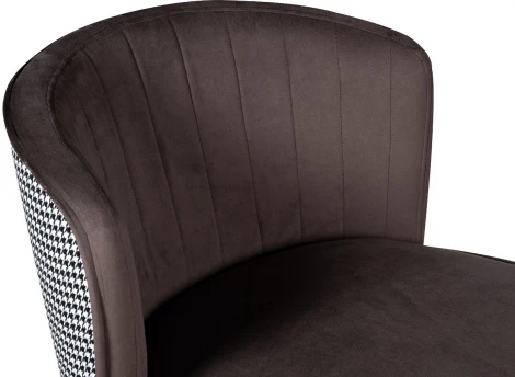 Cтул барный велюр серо-коричневый 54*54*106см с ч/б спинкой Garda Decor арт.30C-309W SER