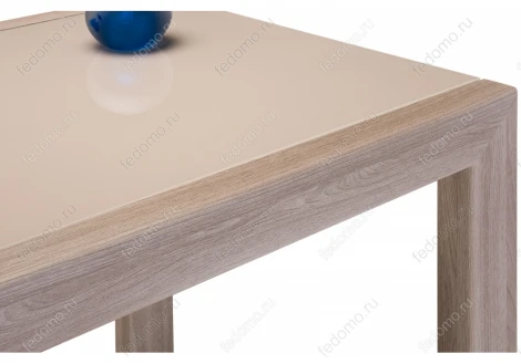 Стеклянный стол Woodville Джендри капучино / ясень шимо светлый 462095