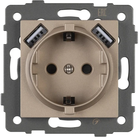 Механизм встраиваемый розетки с USB зарядкой SCT-MUAC-PL-GD-V (250V, 16A) Arlight 049832