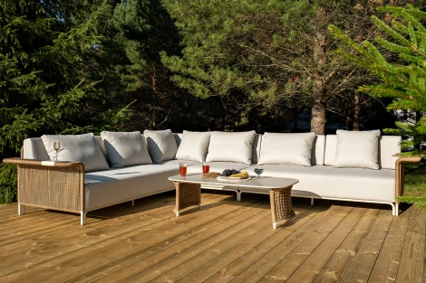 "Мальдивы" трансформирующаяся лаунж-зона из искусственного ротанга, цвет соломенный 4SIS арт.УТ-00007467