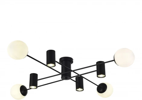 Потолочная люстра Evoluce Raito SLE1105-402-08 Черный/Белый GU10+E27 4+4*5+60W