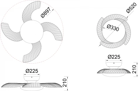 Потолочная люстра светодиодная с вентилятором Mantra Aloha 8234 (регулировка яркости, 220V, пульт управления, круглые)