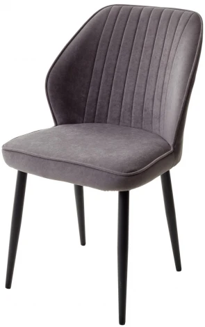 Стул VENA, цвет B28 Темно-серый, велюр / черный каркас