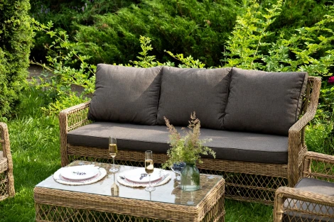 "Гранд Латте" лаунж-зона из искусственного ротанга, цвет соломенный 4SIS арт.УТ-00000564