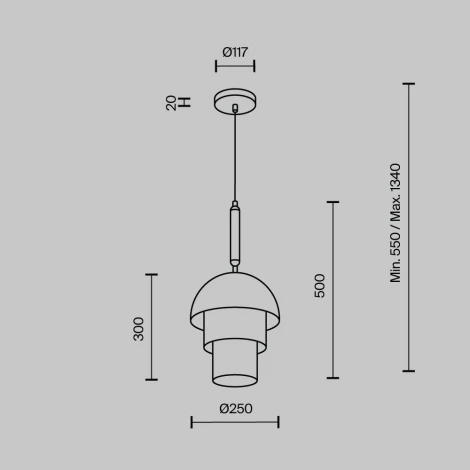 Подвесной светильник Modelux MODESTYLE MS.220.250 BS