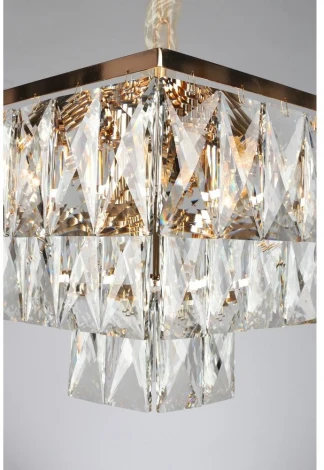 Подвесная люстра ярусная Omnilux 726 OML-72603-06 (220V, хрусталь, на цепи)