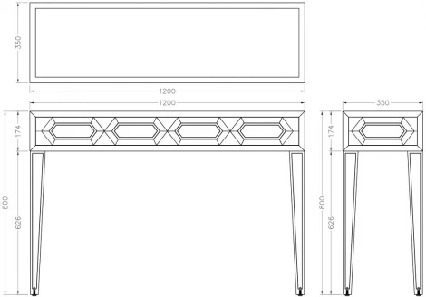 Консоль зеркальная  120*35*80см Garda Decor арт.KFG045