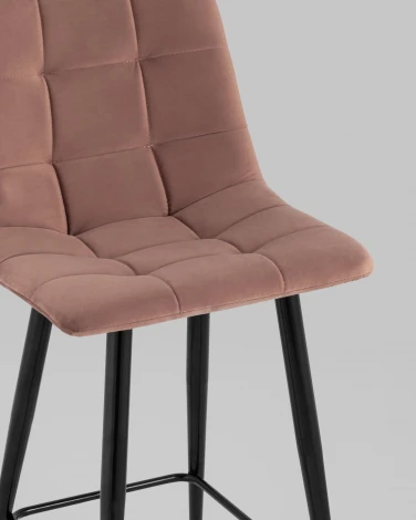 Стул полубарный Stool Group Джанго велюр пыльно-розовый высота сиденья 60 см УТ000035293