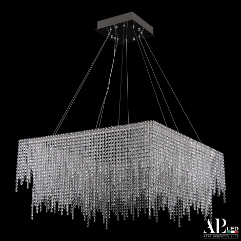 Подвесная люстра светодиодная APL LED Sicilia SH04.86.D.Ni.4000 (220V, хрусталь, на тросе)