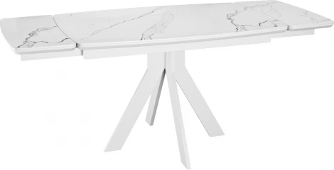 Стол DikLine DKU120 Керамика Белый мрамор/подстолье белое/опоры белые (2 уп.) арт.00-00074483