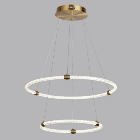 Подвесной светильник ярусный светодиодный кольцо Lumion Twinkle 8010/50L золото/прозрачный металл/акрилл LED 50W 220V 4000K (на тросе, кольцо)