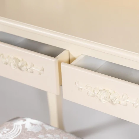 Туалетный столик с зеркалом и табуретом Secret De Maison ARNO ( mod. HX18-263 ) butter white (слоновая кость) (дерево павловния, мдф)