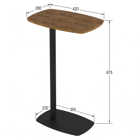 Стол придиванный Дей дуб американский/черный Mebelik 008960