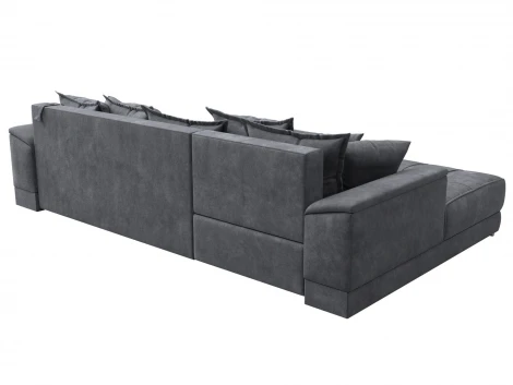 Диван угловой НордСтар левый угол (ДСП,Брус/Пластик/Велюр/Темно-серый) Лига Диванов 127935L