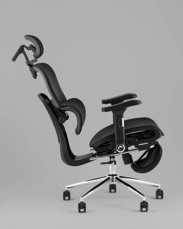 Кресло офисное TopChairs Stich с оттоманкой, черный Stool Group УТ000042404