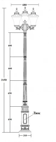 Наземный фонарь IP44 Oasis Light ELBA 86410B/15 E7 Bl (220V, фонарь)
