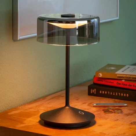 Интерьерная настольная лампа светодиодная с аккумулятором Ubiqua Crystal 332109 (регулировка яркости, сенсорный выключатель, IP54)