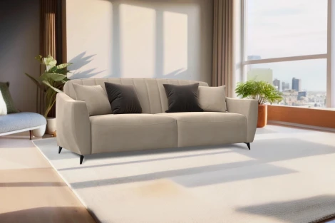 Диван-книжка Лига-095 НПБ (ДВП,ДСП,ЛДСП,Брус,Фанера,ЛДВП/Металл/Велюр/Бежевый) Лига Диванов 132531