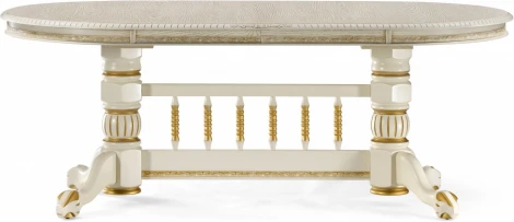 Стол деревянный Woodville Кантри крем с золотой патиной арт.615214