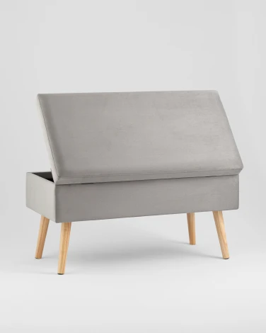 Банкетка Stool Group Сторми с ящиком, велюр серый УТ000041747