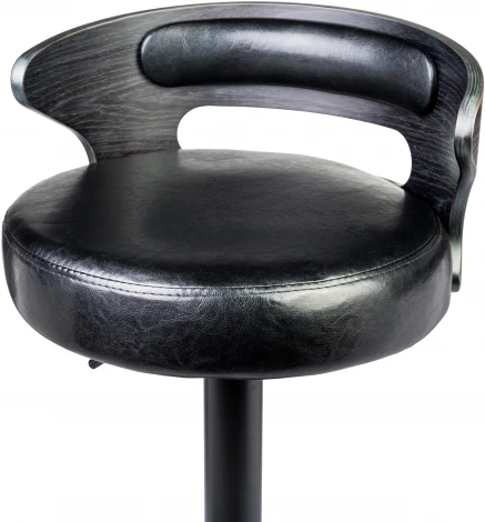 Стул барный DOBRIN FRED BLACK (чёрное дерево, чёрный) 1018_BlackBase-LMZ BLACK, цвет сиденья черный, каркаса черное основания черный