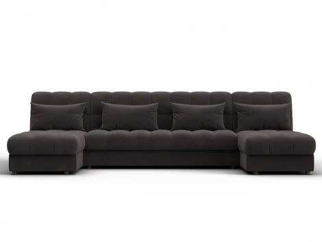 Диван П-образный Лига-116 НПБ (ДСП,ЛДСП,Велюр/Коричневый) Лига Диванов 137330