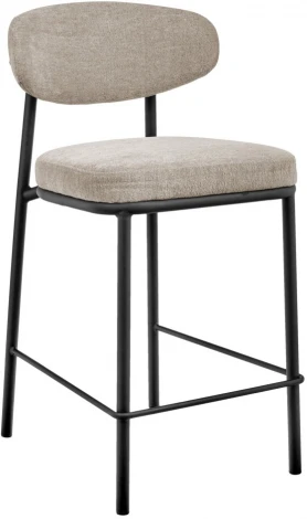 Стул полубарный Bradexhome Lucas 2 латте шенилл с чёрными ножками