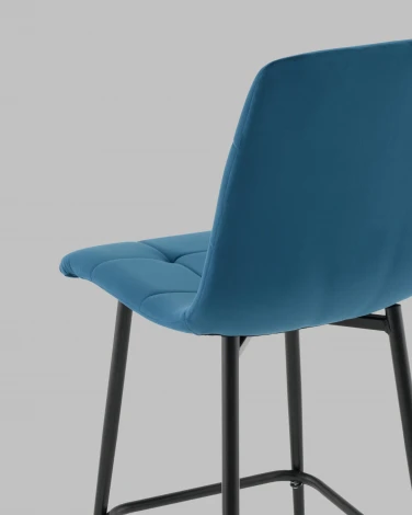 Стул полубарный Одди велюр синий Stool Group арт.УТ000041434