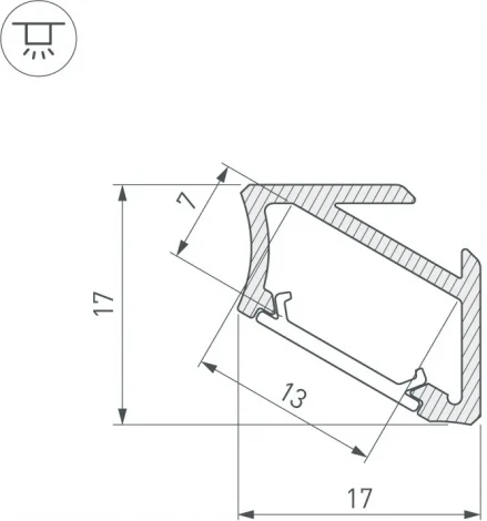 Профиль ALM-V60-2020 ANOD Black (Arlight, Алюминий) 026694(1)