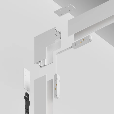 Коннектор угловой внутренний Gravity накладной белый (магнитный) Maytoni Technical TRX010ICL-21W