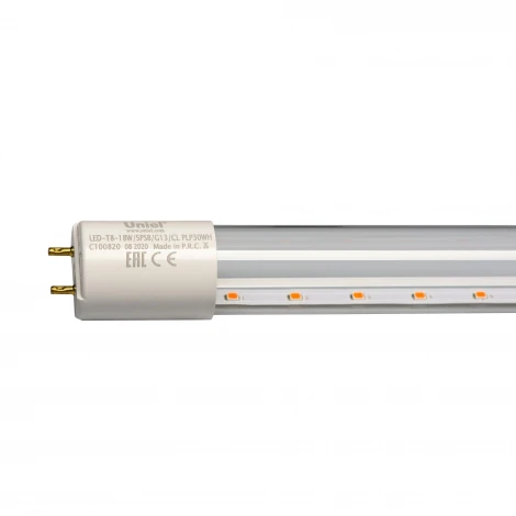 Лампочка светодиодная трубка прозрачная G13 18W Uniel LED-T8-18W/SPSB/G13/CL PLP30WH
